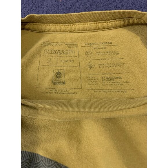 Patagonia Flying Fish Brown T-shirt Men’s Small Organic Cotton Made In USA - Picture 4 of 6